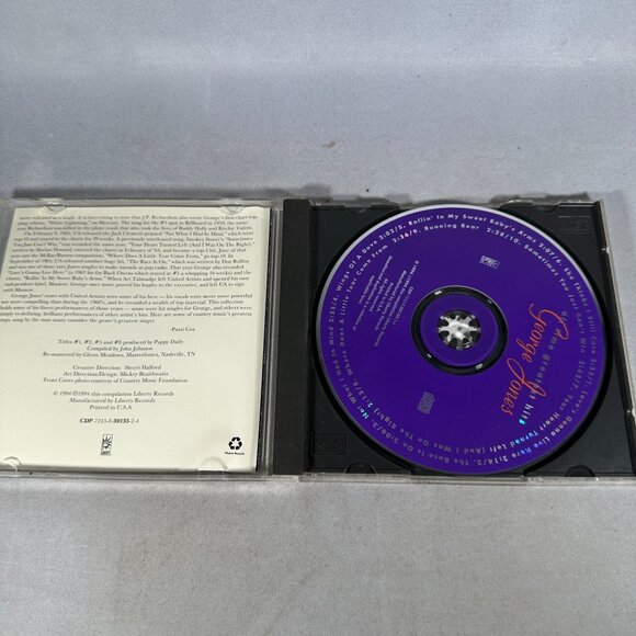 George Jones All Time Greatest Hits CD Liberty Records 1994 Country Music - Picture 3 of 4